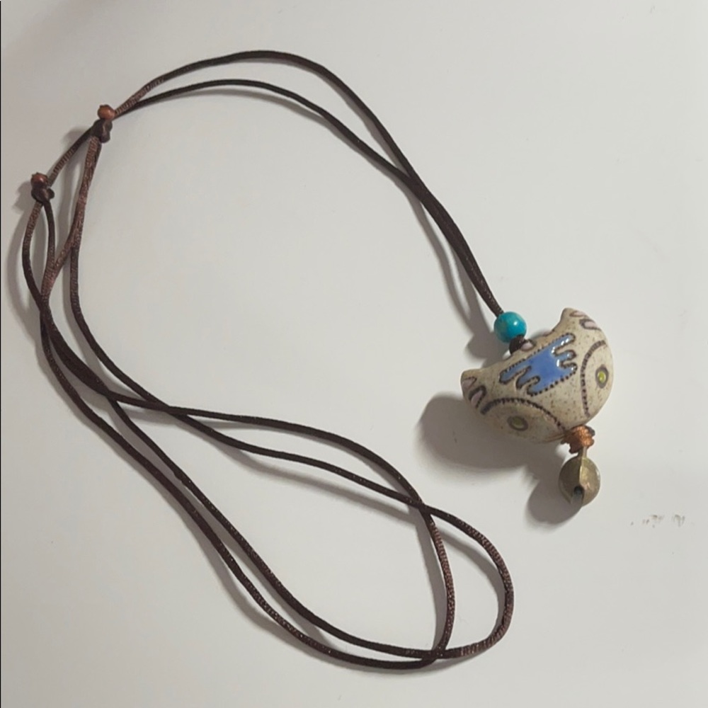 3/$25 adjustable ceramic cat necklace with bell